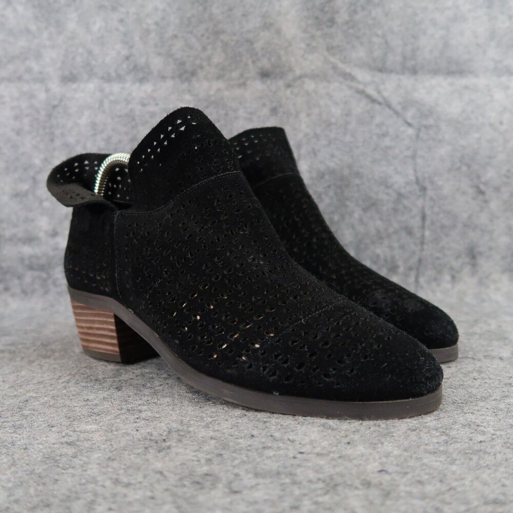 Crown Vintage Shoes Womens 7 Booties Fashion Perforated Leather Telsa Black Zip